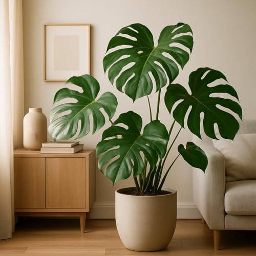 Monstera Thai Constellation Live Plant, Split Leaf Tropical Climbing Houseplant, USDA Zones 10 to 12, Partial Shade