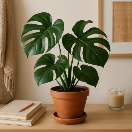 Monstera Thai Constellation Live Plant, Split Leaf Tropical Climbing Houseplant, USDA Zones 10 to 12, Partial Shade