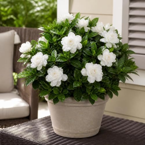Jasmine Gardenia August Beauty Live Plant, Fragrant Creamy White Blooming Shrub, USDA Zones 8 to 11, Partial Sun
