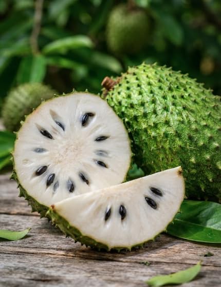 Soursop Tree Live Plant, 4 to 7 Inch Annona Muricata Guanabana | Tropical Guanabana Fruit Tree, USDA Zones 10 to 11, Full Sun, NO Pot