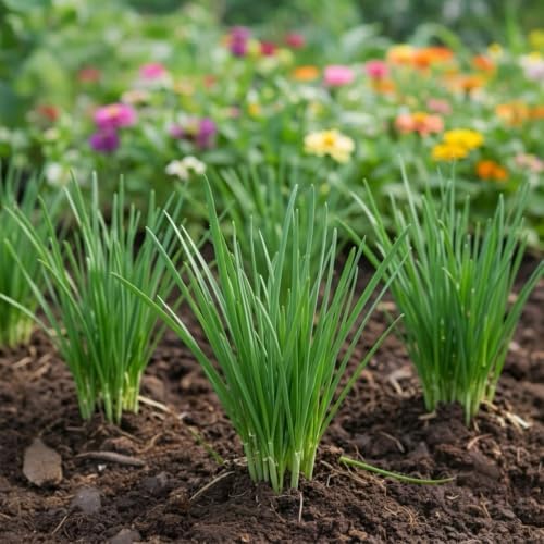 Set of 4 Garlic Chives Live Starter Plants, 4-8 Inches | Perennial Culinary Onion Herb, USDA Zones 3 to 9, Full Sun, No Pot