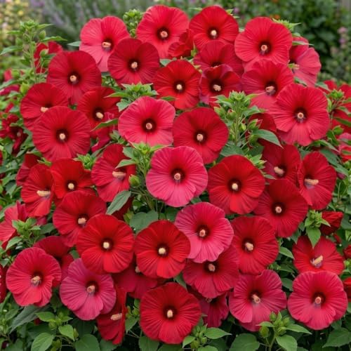 Set of 3 Hardy Hibiscus Luna Red Live Plants, Giant Dinner Plate Perennial Blooms, USDA Zones 4 to 9, Full Sun