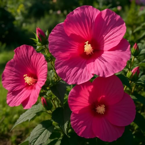 Hardy Hibiscus Luna Rose Live Starter Plant, 4-8 Inches | Giant Dinner Plate Perennial Blooms, USDA Zones 4 to 9, Full Sun, No Pot