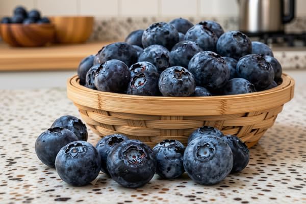 Set of 2 Sunshine Blue Blueberry Live Plants, 4-8 Inches | Dwarf Low-Chill Blueberry Bush, USDA Zones 5 to 10, Full Sun, No Pot