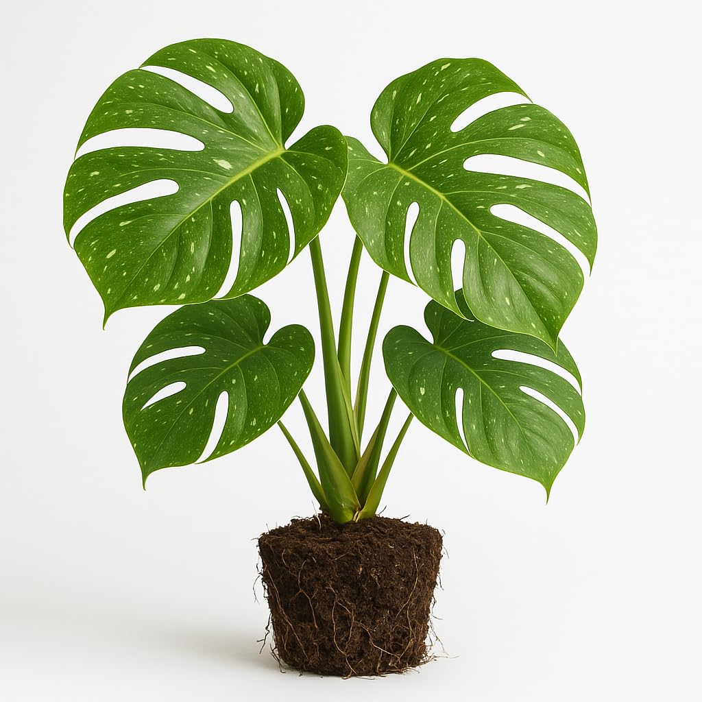 Monstera Thai Constellation Live Plant, Split Leaf Tropical Climbing Houseplant, USDA Zones 10 to 12, Partial Shade
