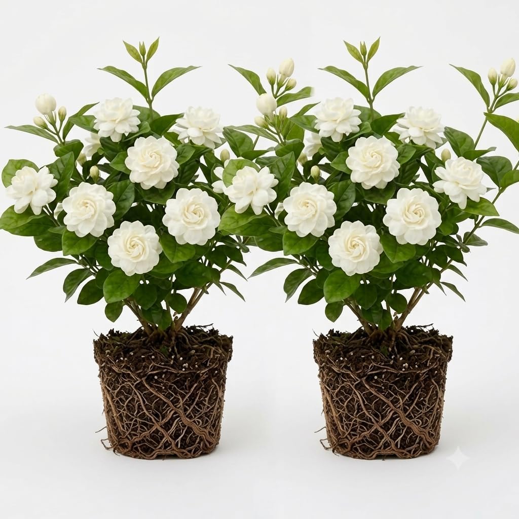 Set of 2 Grand Duke Jasmine Live Plants, Starter Plants, 4-8 Inches, No Pot | Fragrant Climbing Flowering Vine, USDA Zones 8 to 11, Full Sun