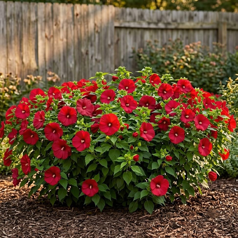 Set of 3 Hardy Hibiscus Luna Red Live Plants, Giant Dinner Plate Perennial Blooms, USDA Zones 4 to 9, Full Sun